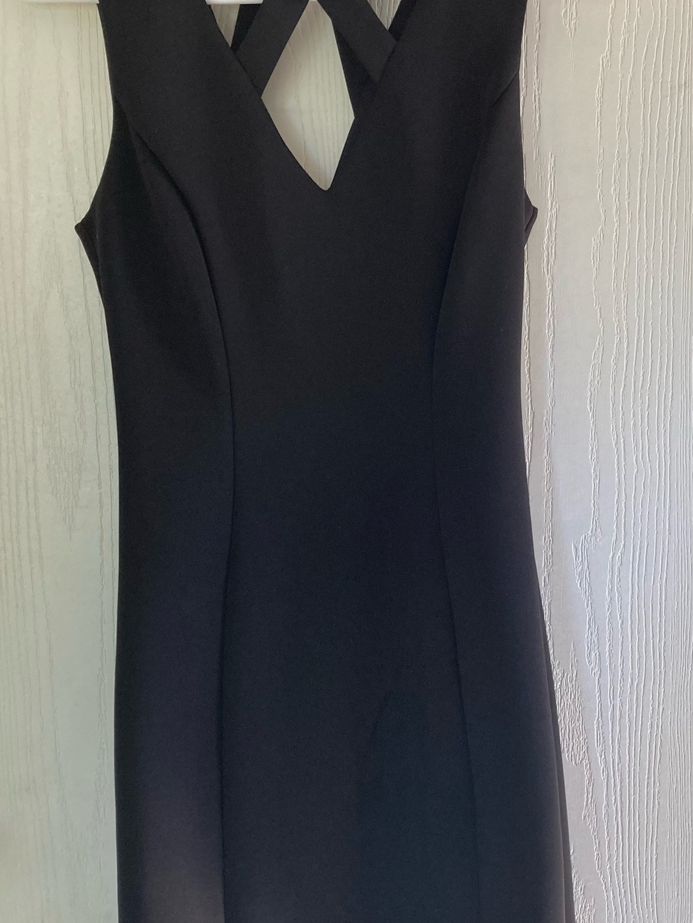 Guess Black V-Neck Midi Dress with Crisscross Back